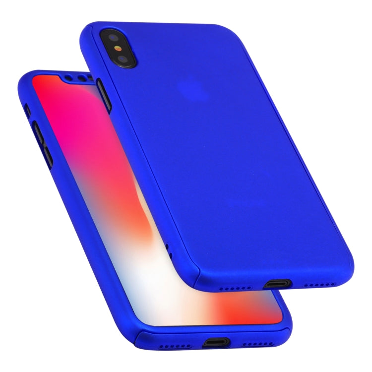 For iPhone XS 360 Degrees Full Coverage Detachable PC Case with Tempered Glass Film