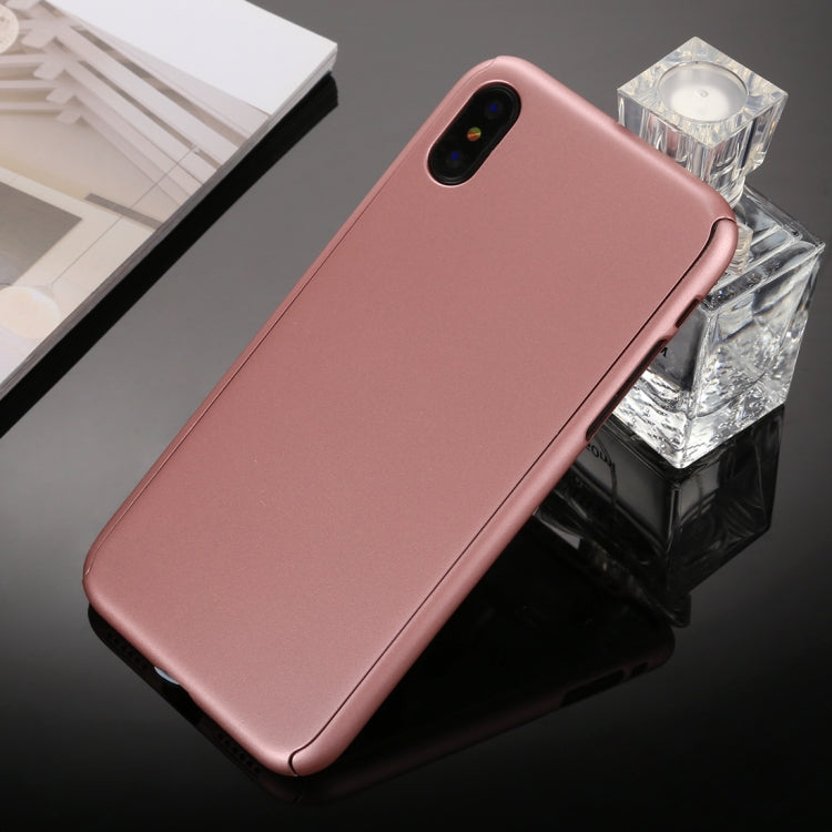 For iPhone XS 360 Degrees Full Coverage Detachable PC Case with Tempered Glass Film