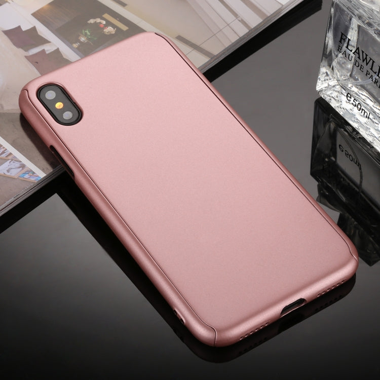 For iPhone XS 360 Degrees Full Coverage Detachable PC Case with Tempered Glass Film