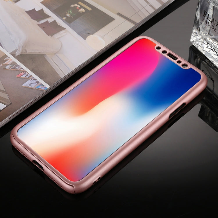 For iPhone XS 360 Degrees Full Coverage Detachable PC Case with Tempered Glass Film