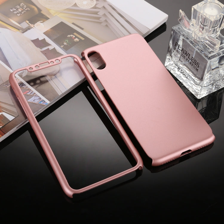 For iPhone XS 360 Degrees Full Coverage Detachable PC Case with Tempered Glass Film
