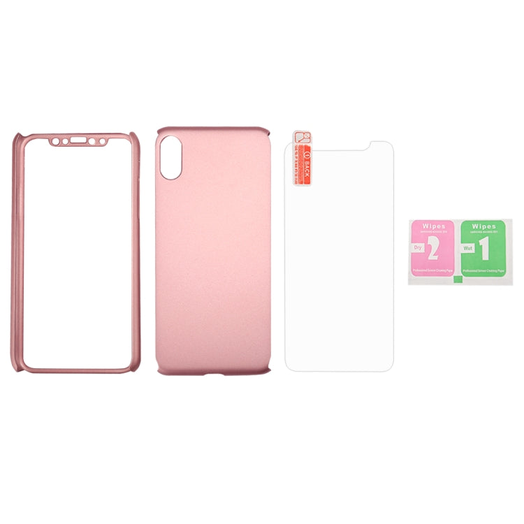 For iPhone XS 360 Degrees Full Coverage Detachable PC Case with Tempered Glass Film
