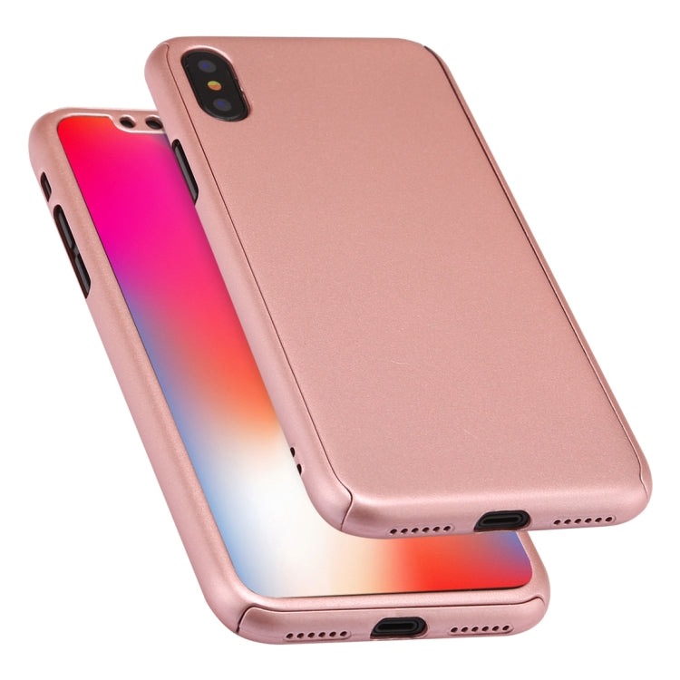 For iPhone XS 360 Degrees Full Coverage Detachable PC Case with Tempered Glass Film