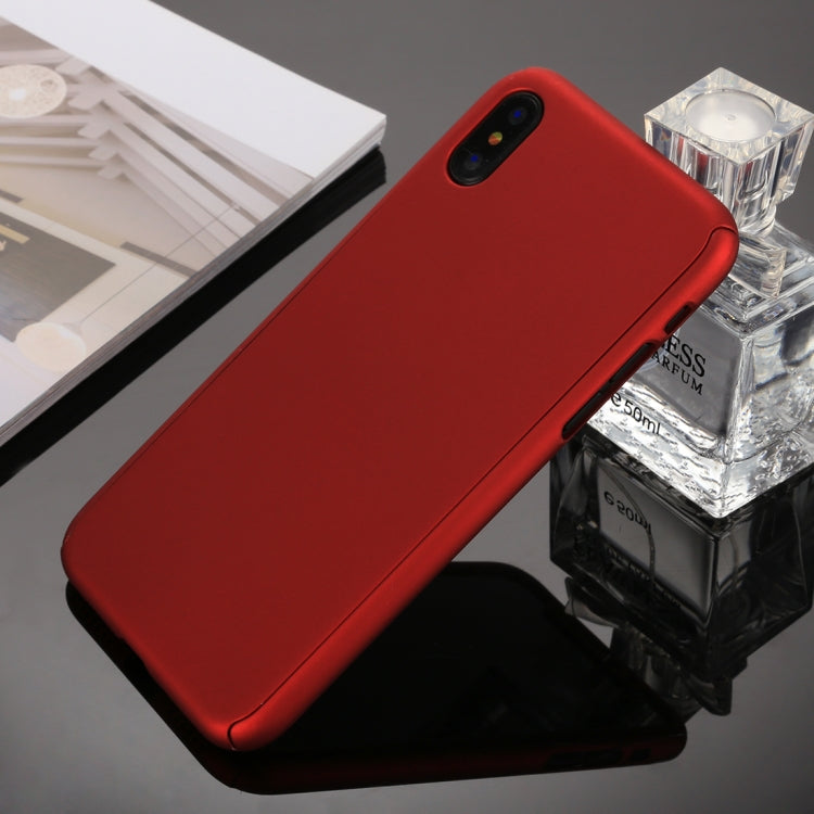 For iPhone XS 360 Degrees Full Coverage Detachable PC Case with Tempered Glass Film