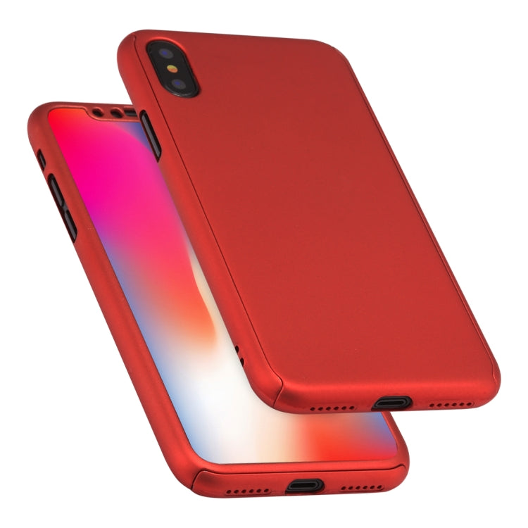 For iPhone XS 360 Degrees Full Coverage Detachable PC Case with Tempered Glass Film