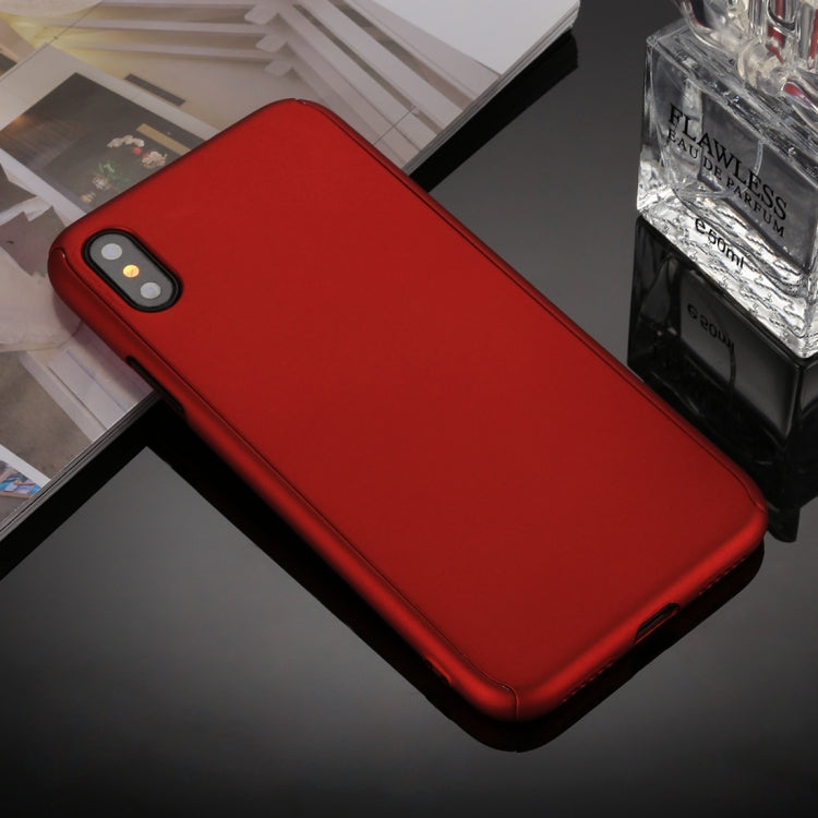 For iPhone XS 360 Degrees Full Coverage Detachable PC Case with Tempered Glass Film