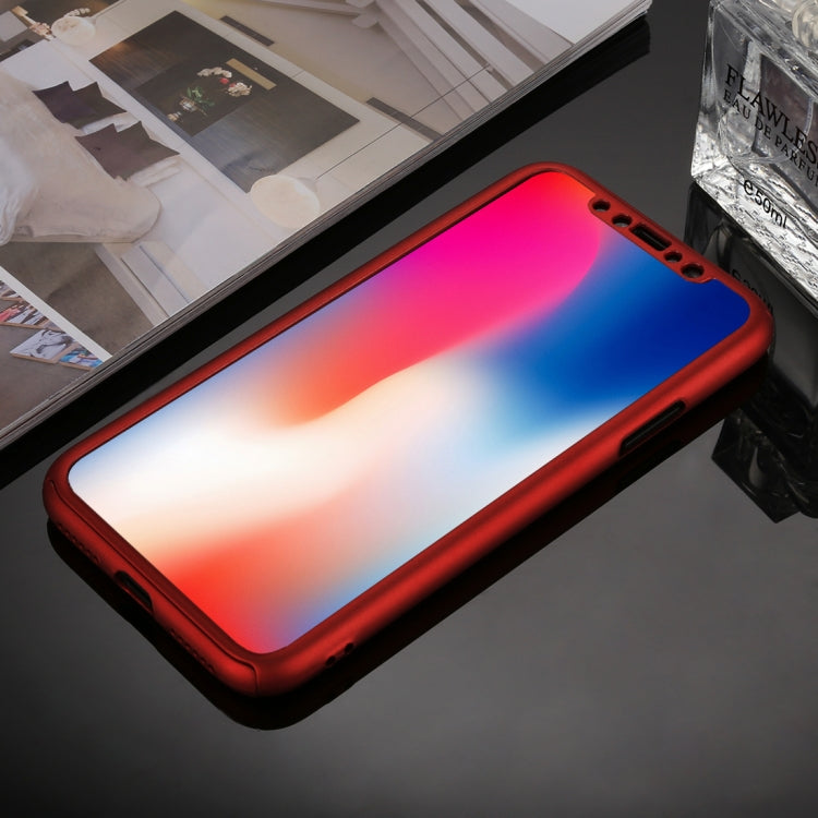 For iPhone XS 360 Degrees Full Coverage Detachable PC Case with Tempered Glass Film