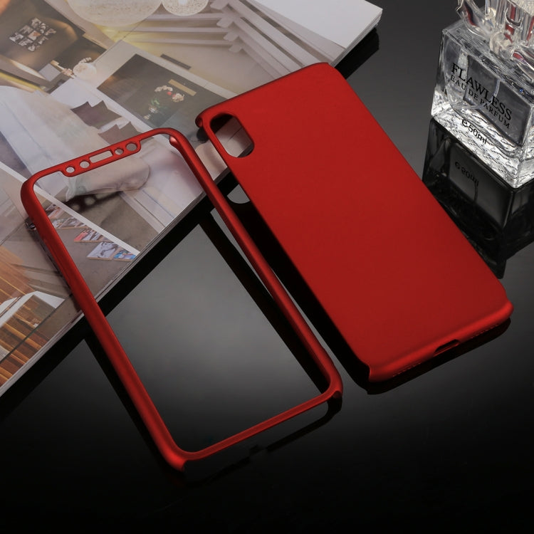 For iPhone XS 360 Degrees Full Coverage Detachable PC Case with Tempered Glass Film