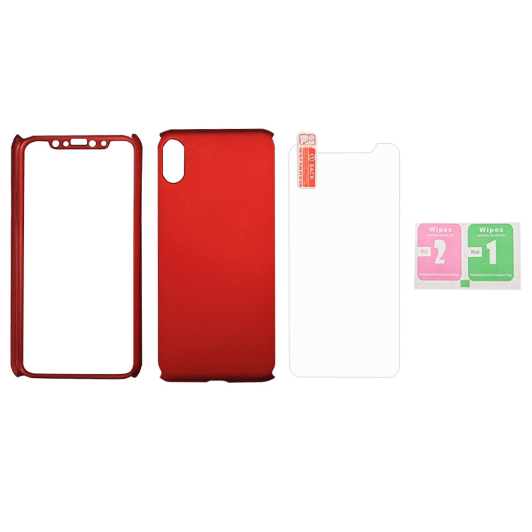 For iPhone XS 360 Degrees Full Coverage Detachable PC Case with Tempered Glass Film