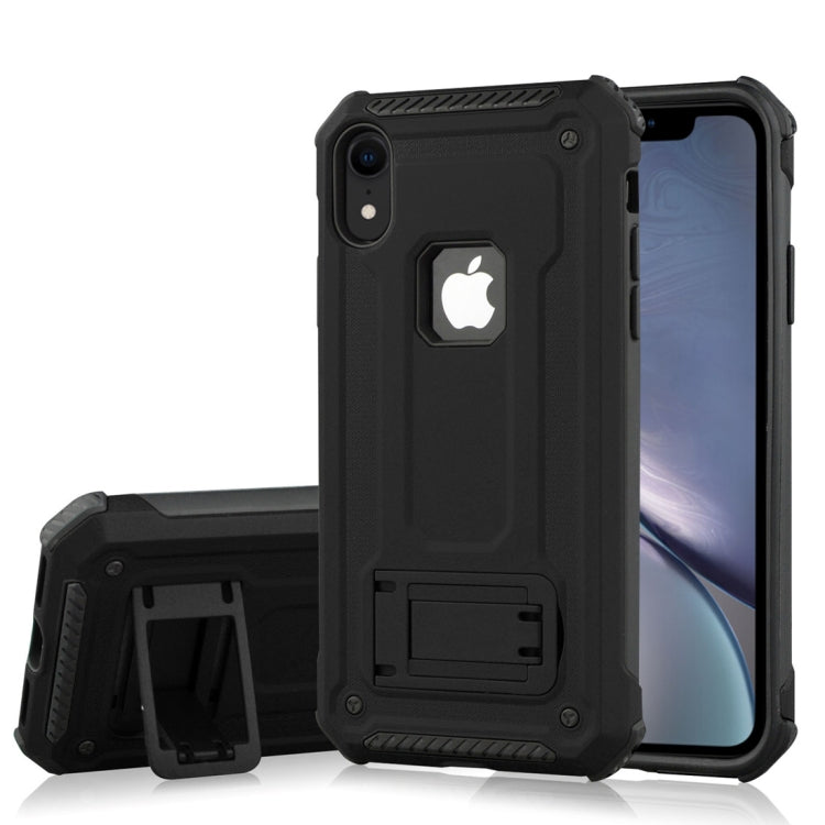 For iPhone XR Shockproof PC + TPU Armor Protective Case with Holder