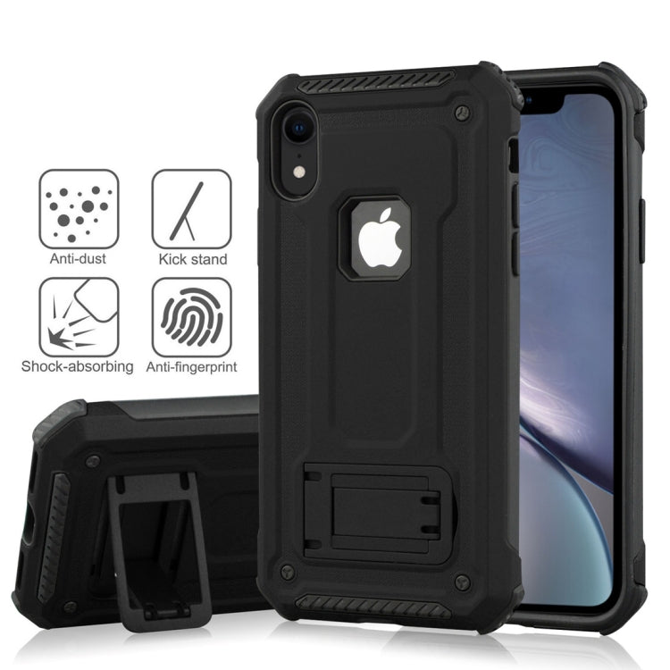 For iPhone XR Shockproof PC + TPU Armor Protective Case with Holder