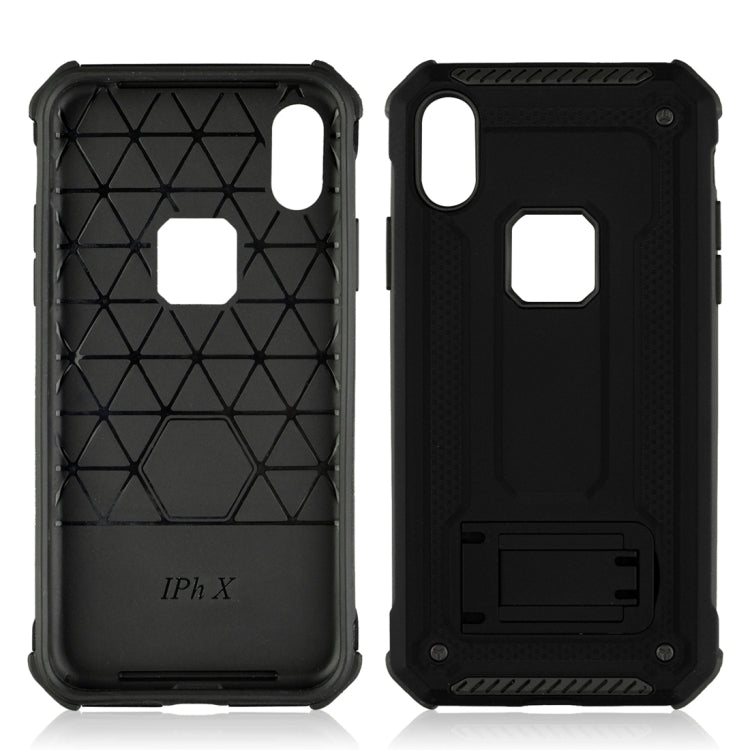 For iPhone XR Shockproof PC + TPU Armor Protective Case with Holder