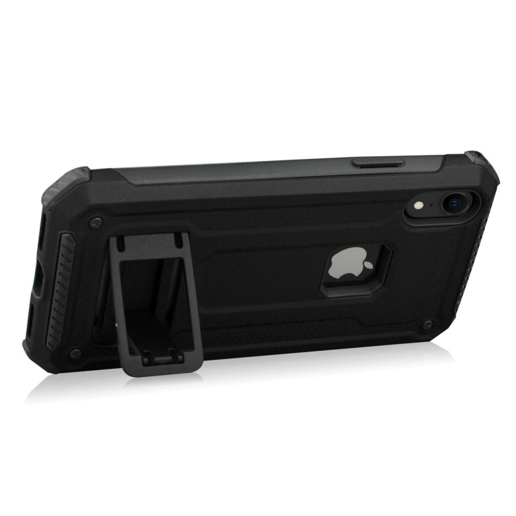 For iPhone XR Shockproof PC + TPU Armor Protective Case with Holder