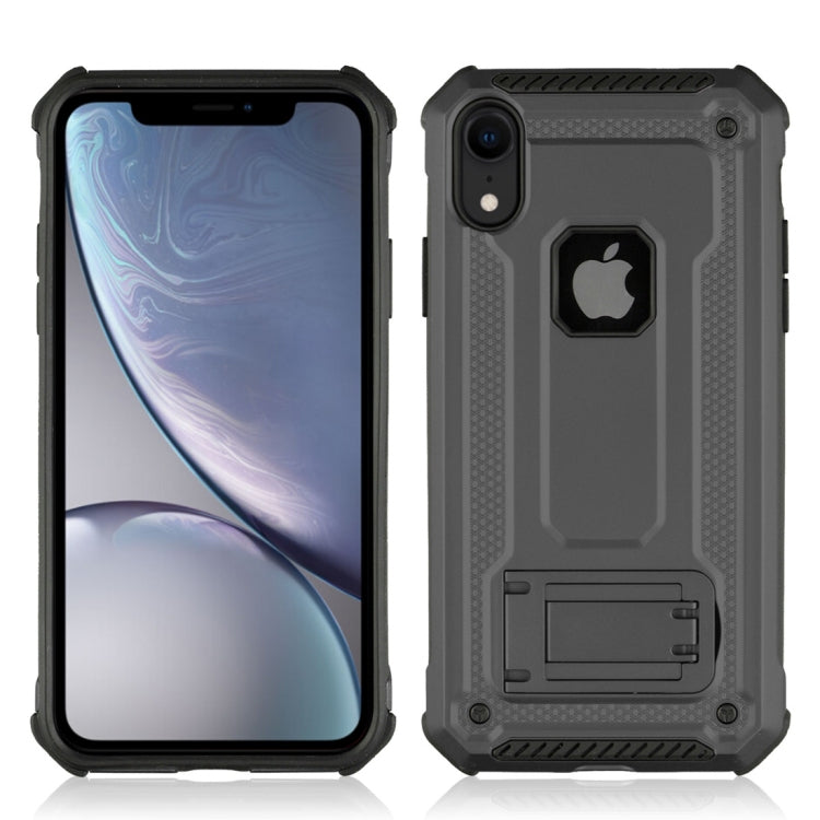 For iPhone XR Shockproof PC + TPU Armor Protective Case with Holder