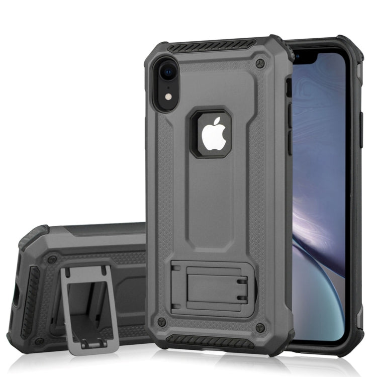 For iPhone XR Shockproof PC + TPU Armor Protective Case with Holder