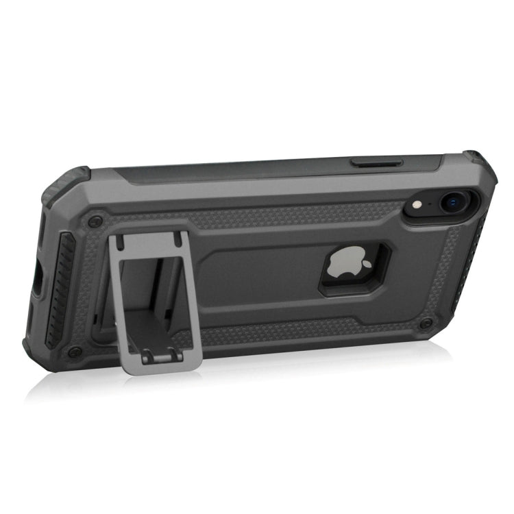 For iPhone XR Shockproof PC + TPU Armor Protective Case with Holder