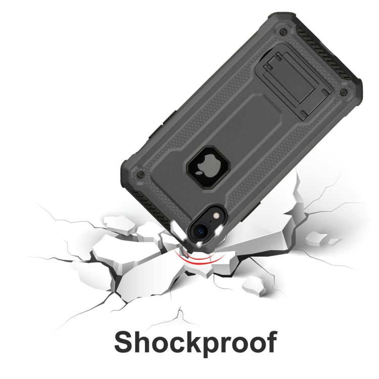 For iPhone XR Shockproof PC + TPU Armor Protective Case with Holder