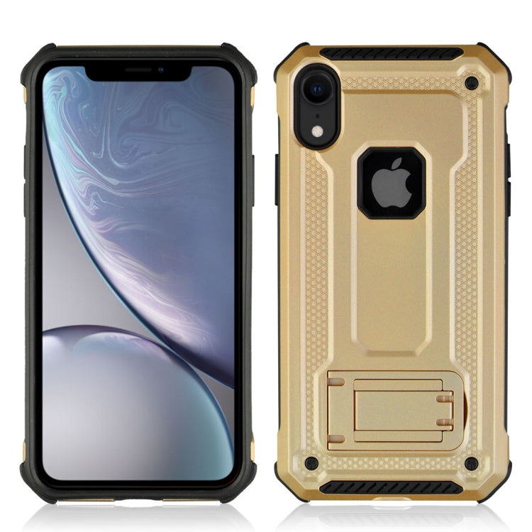 For iPhone XR Shockproof PC + TPU Armor Protective Case with Holder