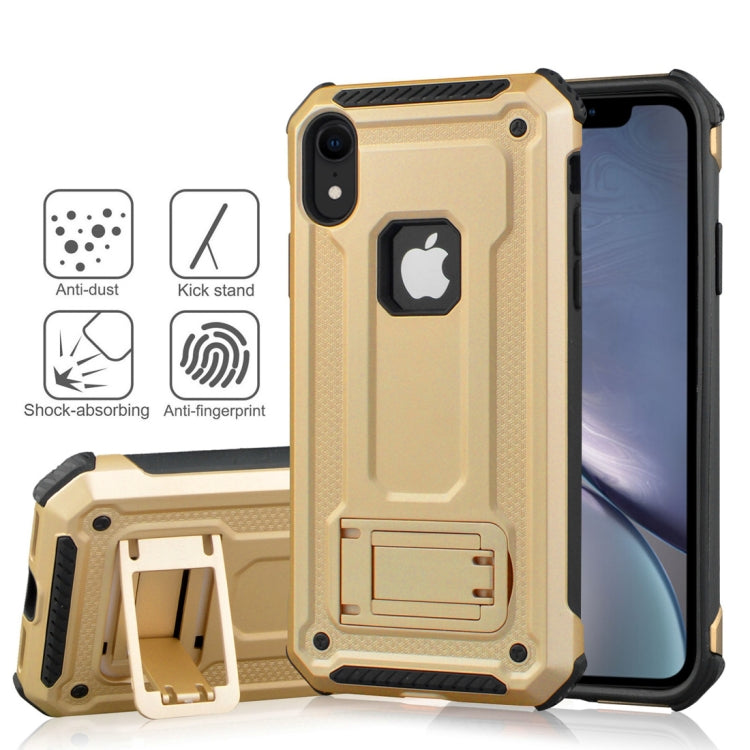 For iPhone XR Shockproof PC + TPU Armor Protective Case with Holder