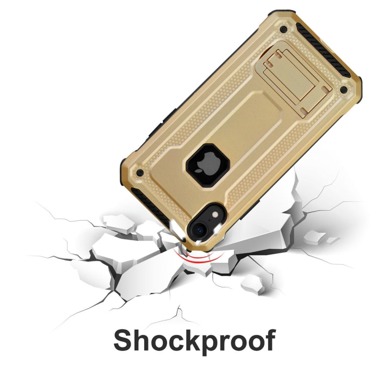 For iPhone XR Shockproof PC + TPU Armor Protective Case with Holder
