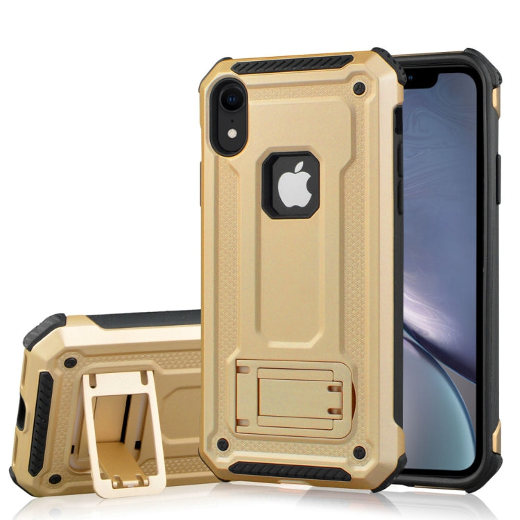 For iPhone XR Shockproof PC + TPU Armor Protective Case with Holder