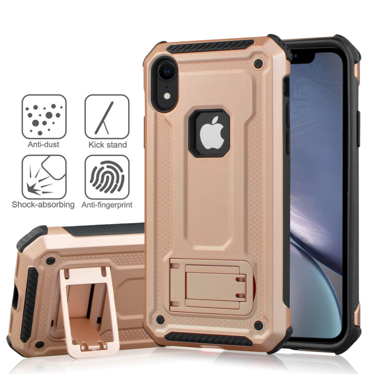 For iPhone XR Shockproof PC + TPU Armor Protective Case with Holder