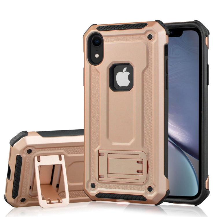 For iPhone XR Shockproof PC + TPU Armor Protective Case with Holder