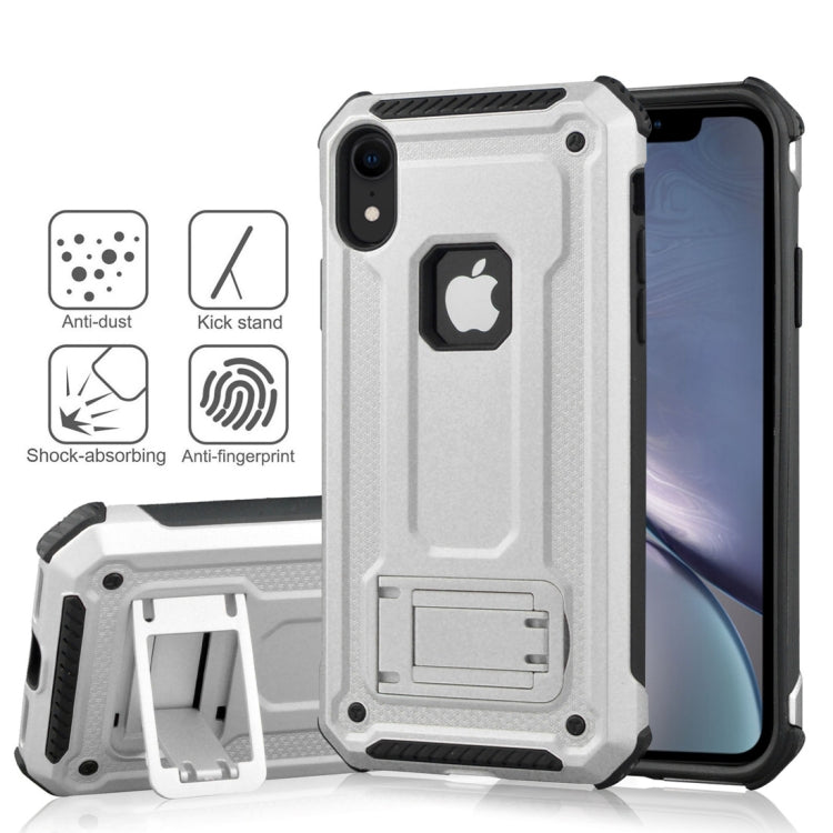For iPhone XR Shockproof PC + TPU Armor Protective Case with Holder