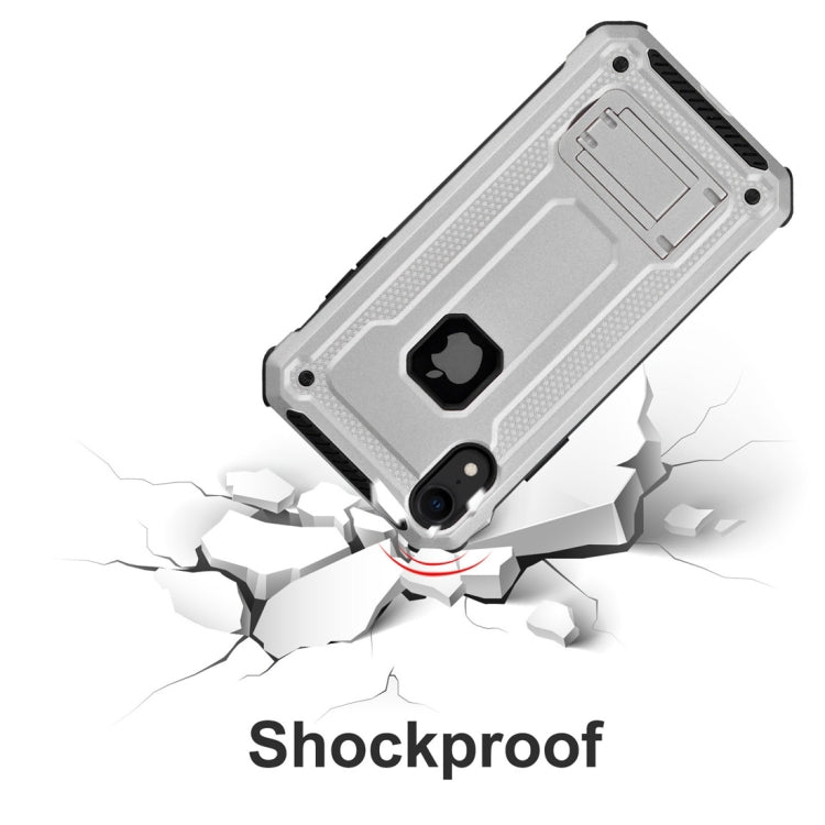 For iPhone XR Shockproof PC + TPU Armor Protective Case with Holder