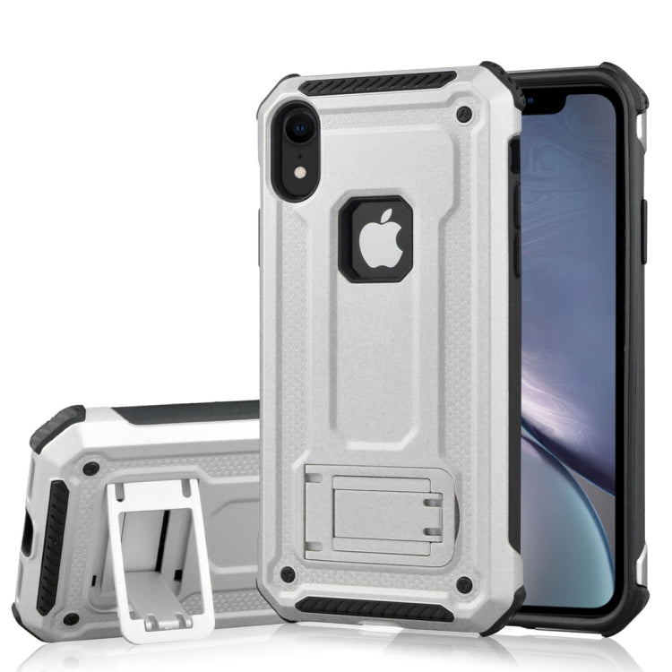 For iPhone XR Shockproof PC + TPU Armor Protective Case with Holder