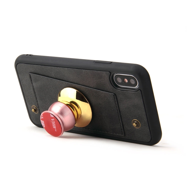 For iPhone X / XS Cowhide Texture Magnetic Absorption Detachable Horizontal Flip Leather Case with Holder & Card Slots & Wallet