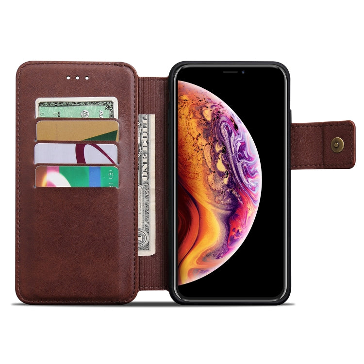 For iPhone X / XS Cowhide Texture Magnetic Absorption Detachable Horizontal Flip Leather Case with Holder & Card Slots & Wallet