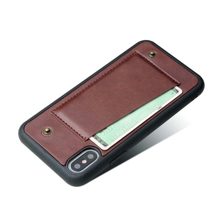For iPhone X / XS Cowhide Texture Magnetic Absorption Detachable Horizontal Flip Leather Case with Holder & Card Slots & Wallet