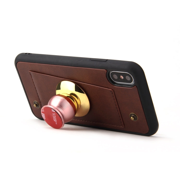 For iPhone X / XS Cowhide Texture Magnetic Absorption Detachable Horizontal Flip Leather Case with Holder & Card Slots & Wallet