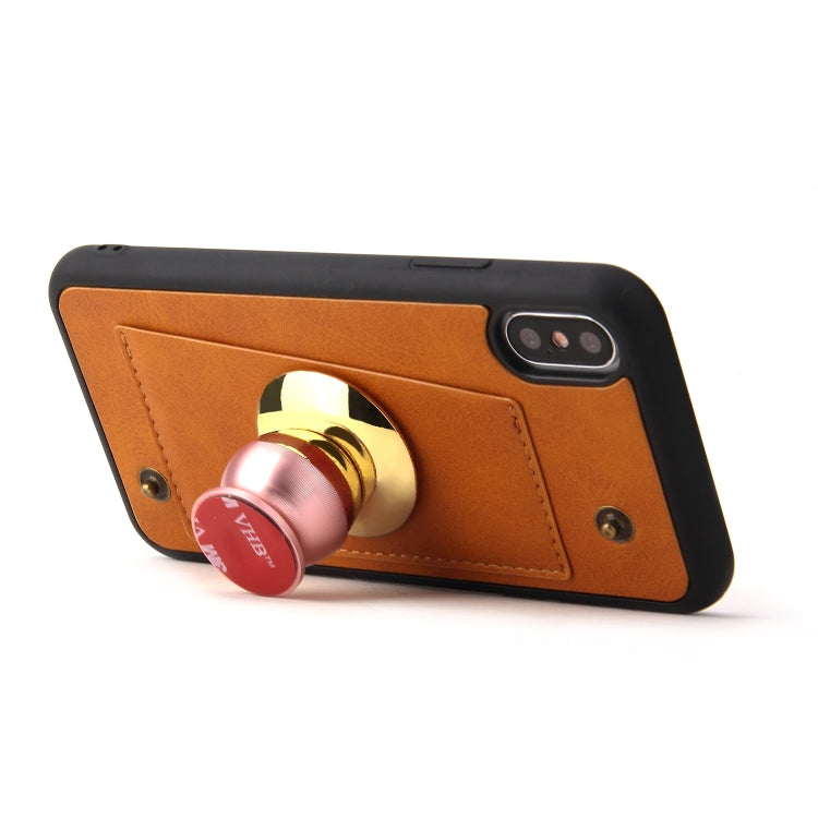 For iPhone X / XS Cowhide Texture Magnetic Absorption Detachable Horizontal Flip Leather Case with Holder & Card Slots & Wallet