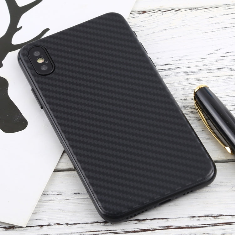 For iPhone X / XS Carbon Fiber Texture Back Protective Cover