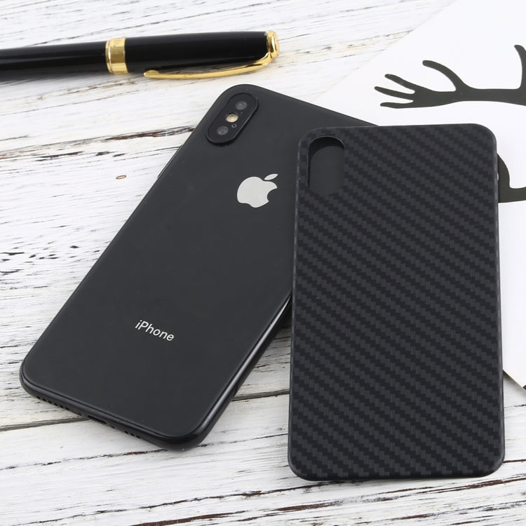 For iPhone X / XS Carbon Fiber Texture Back Protective Cover