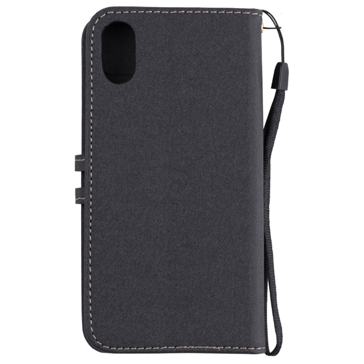 For iPhone X Splicing Embossed Female Style Horizontal Flip Leather Case with Holder & Card Slots & Wallet & Lanyard