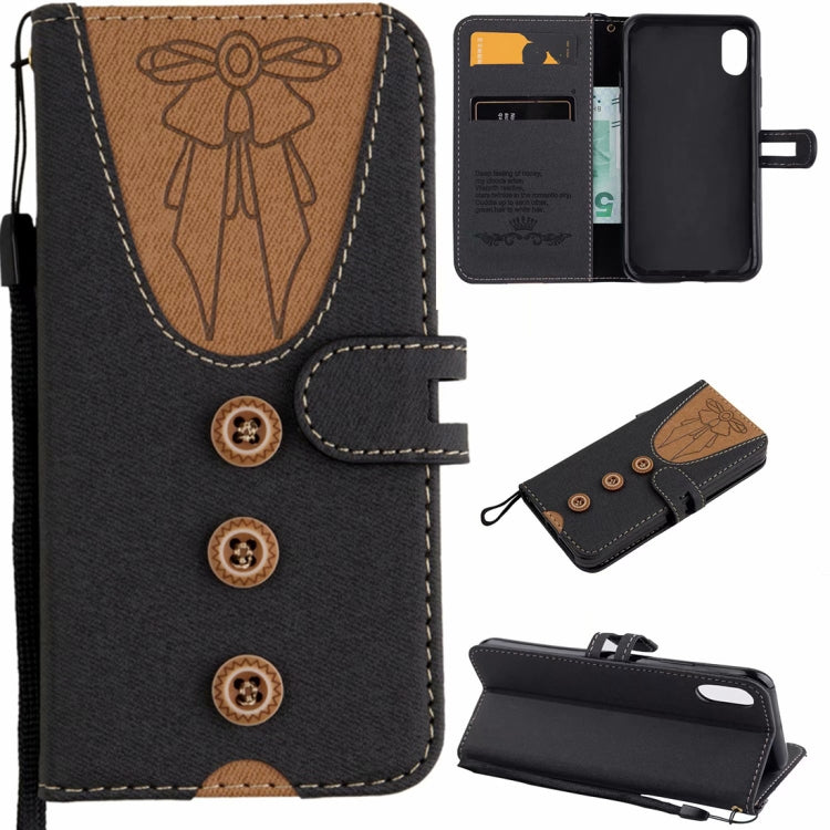 For iPhone X Splicing Embossed Female Style Horizontal Flip Leather Case with Holder & Card Slots & Wallet & Lanyard