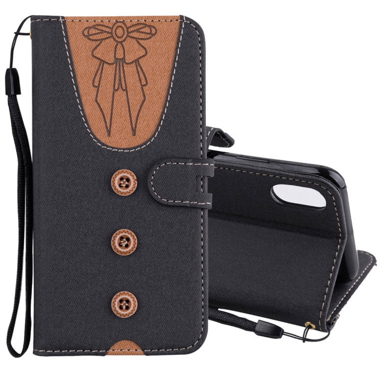 For iPhone X Splicing Embossed Female Style Horizontal Flip Leather Case with Holder & Card Slots & Wallet & Lanyard