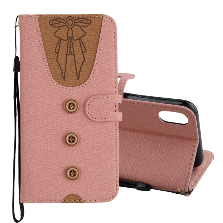 For iPhone X Splicing Embossed Female Style Horizontal Flip Leather Case with Holder & Card Slots & Wallet & Lanyard