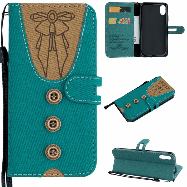 For iPhone X Splicing Embossed Female Style Horizontal Flip Leather Case with Holder & Card Slots & Wallet & Lanyard