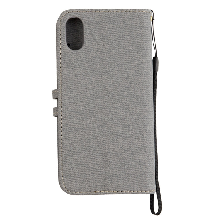 For iPhone X Splicing Embossed Female Style Horizontal Flip Leather Case with Holder & Card Slots & Wallet & Lanyard