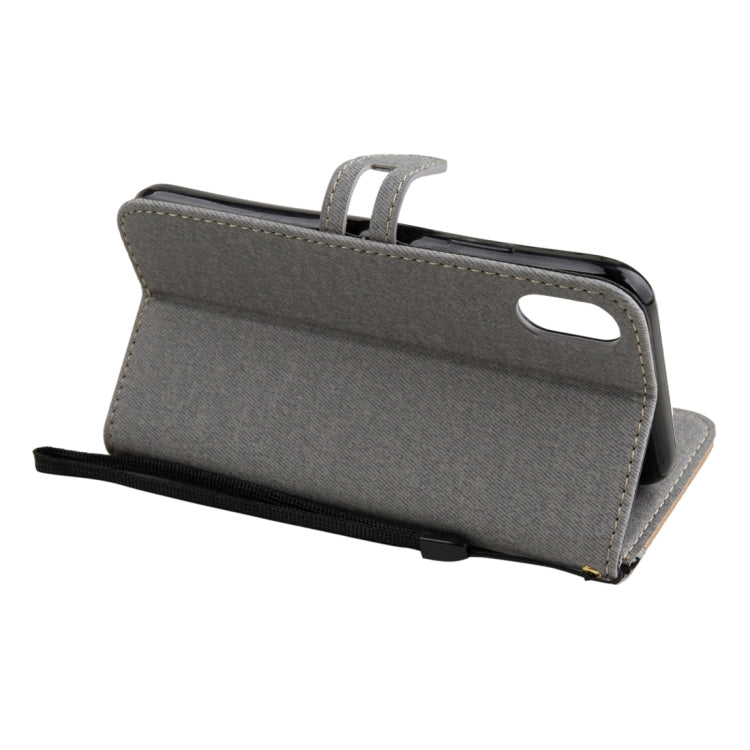 For iPhone X Splicing Embossed Female Style Horizontal Flip Leather Case with Holder & Card Slots & Wallet & Lanyard