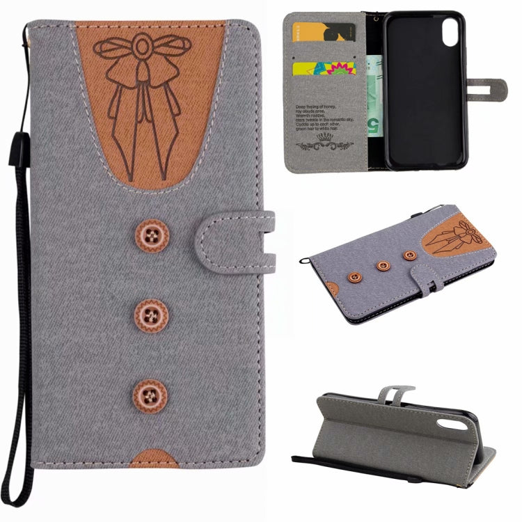 For iPhone X Splicing Embossed Female Style Horizontal Flip Leather Case with Holder & Card Slots & Wallet & Lanyard