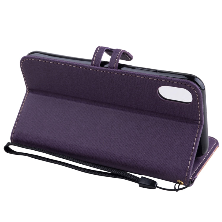 For iPhone X Splicing Embossed Female Style Horizontal Flip Leather Case with Holder & Card Slots & Wallet & Lanyard
