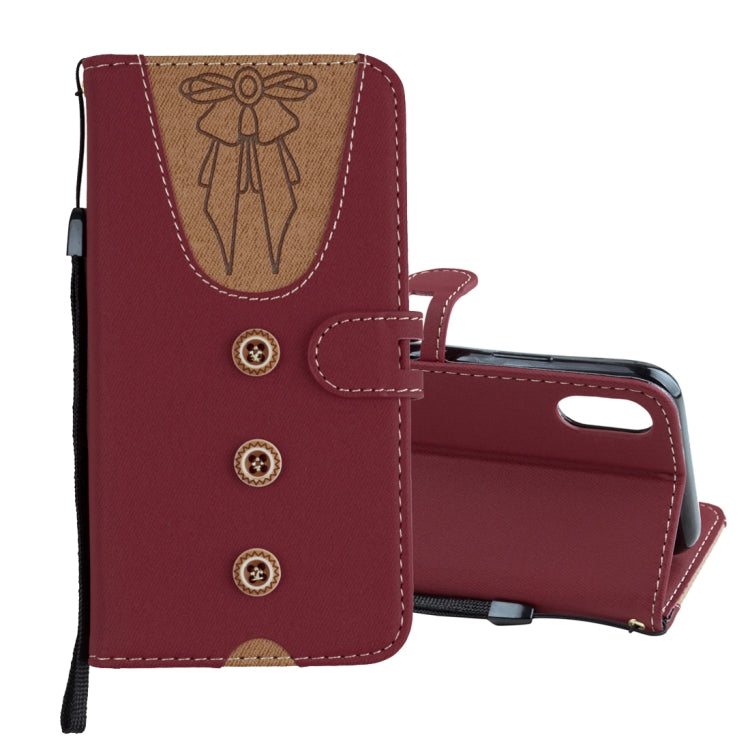 For iPhone X Splicing Embossed Female Style Horizontal Flip Leather Case with Holder & Card Slots & Wallet & Lanyard
