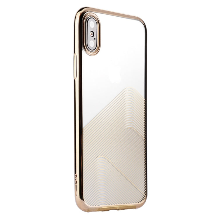 For iPhone XS SULADA Nano Plating + 3D Radium Carving TPU Soft Case (Gold)