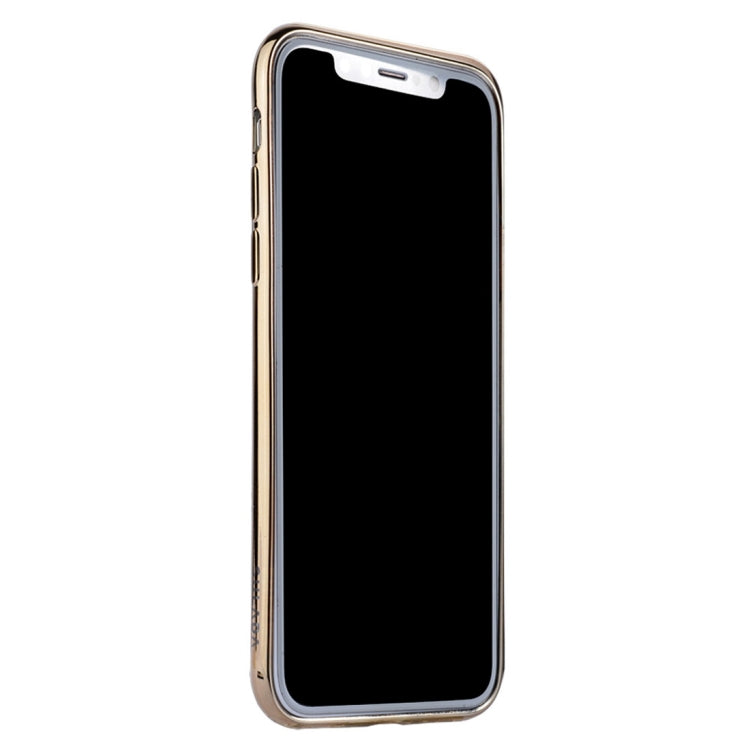 For iPhone XS SULADA Nano Plating + 3D Radium Carving TPU Soft Case (Gold)