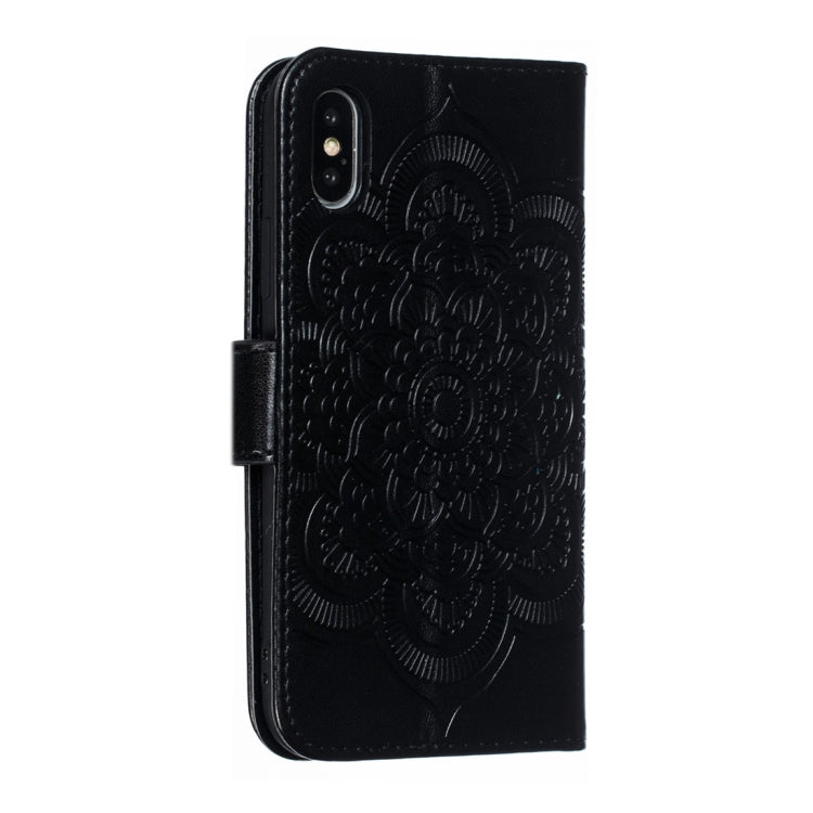 For iPhone X / XS Mandala Embossing Pattern Horizontal Flip Leather Case with Holder & Card Slots & Wallet & Photo Frame
